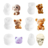 Kreatívne roztomilé kreslené psy, mačky, lebky, medveďov, prasacích tvarov, silikónové formy na zmrzlinu, tácka na výrobu kocky, kuchynské doplnky
