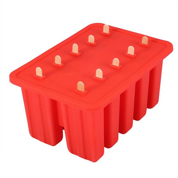 10-клетъчна силикагелова домашна силиконова форма за сладолед с 50 пръчици Модни кухненски инструменти „направи си сам“