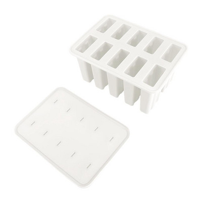 10 buniek silikagél domácej silikónovej formy na zmrzlinu potravinárskej kvality s 50 tyčinkami módne DIY kuchynské náradie