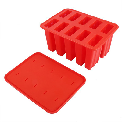 10 buniek silikagél domácej silikónovej formy na zmrzlinu potravinárskej kvality s 50 tyčinkami módne DIY kuchynské náradie