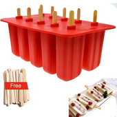 10 Ląstelių Desertinių Ledų Forma 10 Ląstelių Popsicle Formelės Ledų padėklas Puckle Formos Ledai 10 Su Silikono formele Aukšta kokybė