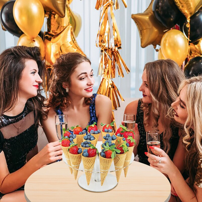 6/16 otvorov, akrylový priehľadný stojan na zmrzlinu, držiak na kornútok na tortu, svadobný bufet, stojan na jedlo, pečenie, kuchynské náradie