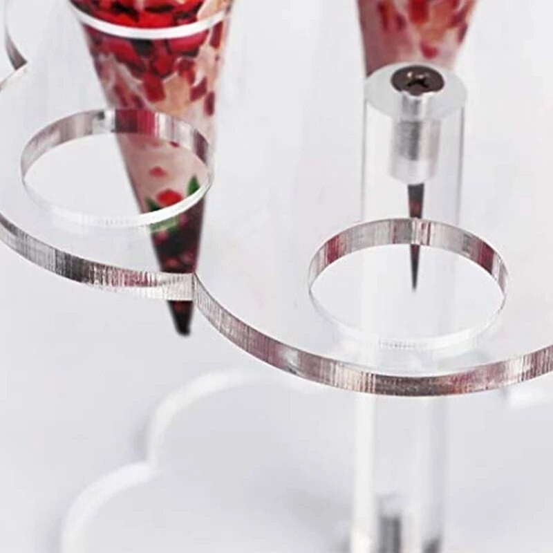 6/16 otvorov, akrylový priehľadný stojan na zmrzlinu, držiak na kornútok na tortu, svadobný bufet, stojan na jedlo, pečenie, kuchynské náradie