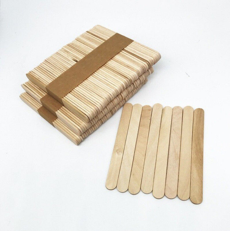 50 db/tétel Fa kézműves fagylaltrudak Pop popsicle rudak natúr fa sütemény eszközök barkácsolás gyerekeknek Kézimunka Kézműves játékok Jégforma