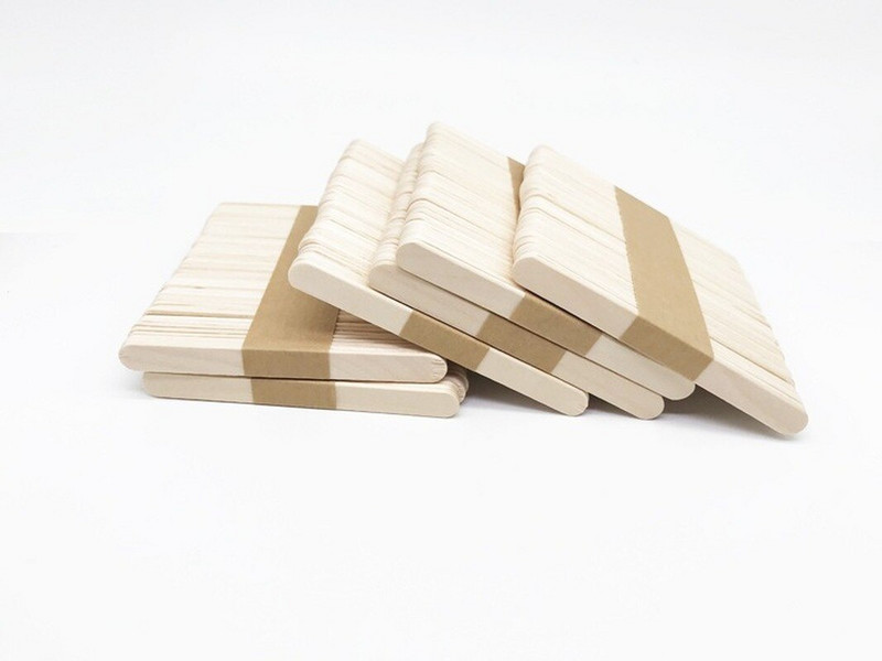 50 db/tétel Fa kézműves fagylaltrudak Pop popsicle rudak natúr fa sütemény eszközök barkácsolás gyerekeknek Kézimunka Kézműves játékok Jégforma