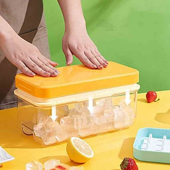 32 Grid Ice Cube Mould Maker Box with Kap DIY Τετράγωνος δίσκος Mold Desserts Gadgets Εργαλεία για κουζινικά σκεύη Αξεσουάρ