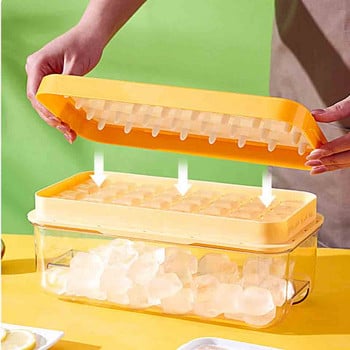 32 Grid Ice Cube Mould Maker Box with Kap DIY Τετράγωνος δίσκος Mold Desserts Gadgets Εργαλεία για κουζινικά σκεύη Αξεσουάρ