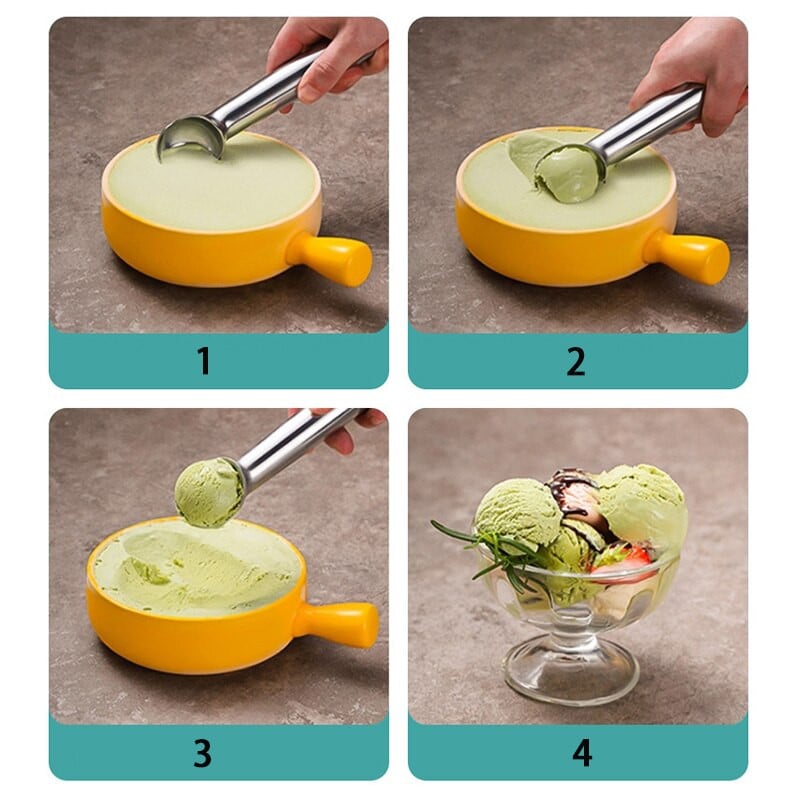 Nerūdijančio silikono ledų šaukštas Nešiojamas aliuminio lydinio nuo šlifavimo ledų gaminimo aparatas Šaldytas šaukštas namų virtuvės priedams