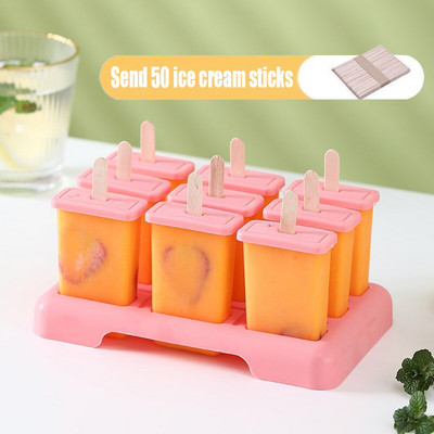 Forma na zmrzlinu, 9 foriem na ľad, sada foriem na nanuky, čokoládový tácok, domáci mrazák na dezerty, ovocná šťava, formička na nanuky, tyčinky na výrobu zmrzliny