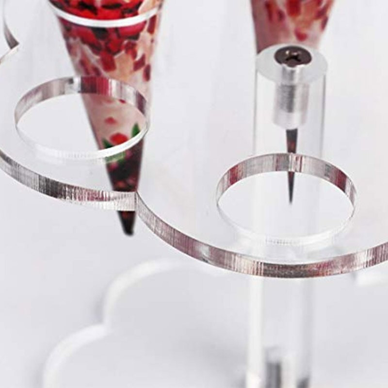Horúci výpredaj akrylového stojana na zmrzlinu, držiak na kornútok na tortu, 6/16 kornútkov, svadobný bufet, náradie na zmrzlinu, kuchynské náradie, gadgety