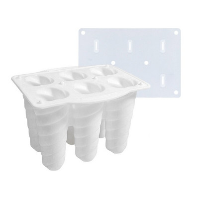 Silikoninė ledų forma su dangteliu „Pasidaryk pats“ ledų formavimo formelė, daugkartinio naudojimo popsicles formų gamyba virtuvės rankų darbo įtaisas E7CB