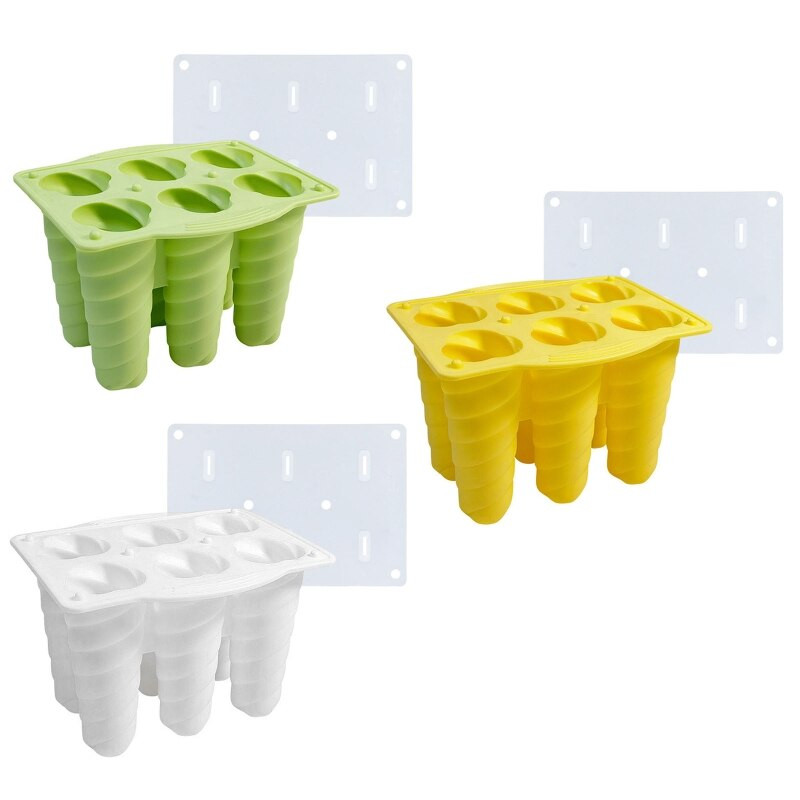 Silikoninė ledų forma su dangteliu „Pasidaryk pats“ ledų formavimo formelė, daugkartinio naudojimo popsicles formų gamyba virtuvės rankų darbo įtaisas E7CB