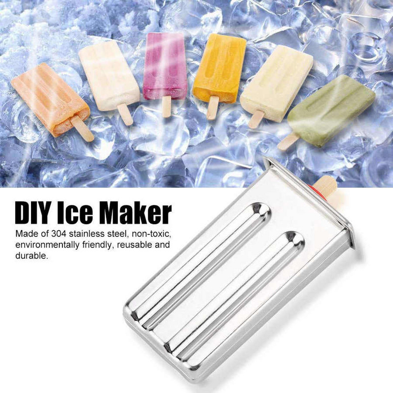 Okrúhla/plochá forma na zmrzlinu, detská DIY zmrzlina, nerezová forma na jogurt, domáce kuchynské potreby, opakovane použiteľná a odolná forma na zmrzlinu