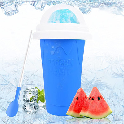 Silikónový rýchlomrazený výrobník zmrzliny, stláčací pohár, DIY silikónový dvojvrstvový smoothies, pohár na výrobu ľadovej zmrzliny pre deti a rodinu