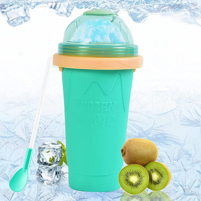 Silikónový rýchlomrazený výrobník zmrzliny, stláčací pohár, DIY silikónový dvojvrstvový smoothies, pohár na výrobu ľadovej zmrzliny pre deti a rodinu