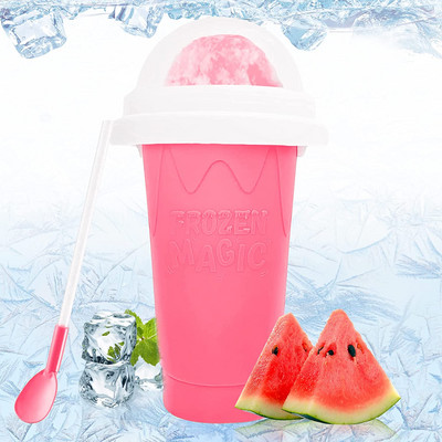 Silikónový rýchlomrazený výrobník zmrzliny, stláčací pohár, DIY silikónový dvojvrstvový smoothies, pohár na výrobu ľadovej zmrzliny pre deti a rodinu