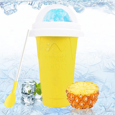 Silikónový rýchlomrazený výrobník zmrzliny, stláčací pohár, DIY silikónový dvojvrstvový smoothies, pohár na výrobu ľadovej zmrzliny pre deti a rodinu