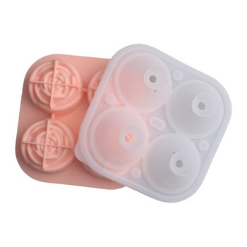 SHENHONG Summer 4 Grids Silicone Rose Σετ παγωτό φόρμα σοκολάτας Καλούπι παγωτού Whisky Bar Cold Drink Kitchen Tools