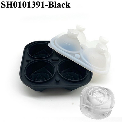 SHENHONG Summer 4 rešetke Silicone Rose Ice Cube Set poslužavnika za čokoladu Kalup za sladoled Whisky Bar Hladna pića Kuhinjski alati
