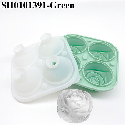 SHENHONG Summer 4 rešetke Silicone Rose Ice Cube Set poslužavnika za čokoladu Kalup za sladoled Whisky Bar Hladna pića Kuhinjski alati