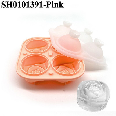 SHENHONG Summer 4 rešetke Silicone Rose Ice Cube Set poslužavnika za čokoladu Kalup za sladoled Whisky Bar Hladna pića Kuhinjski alati