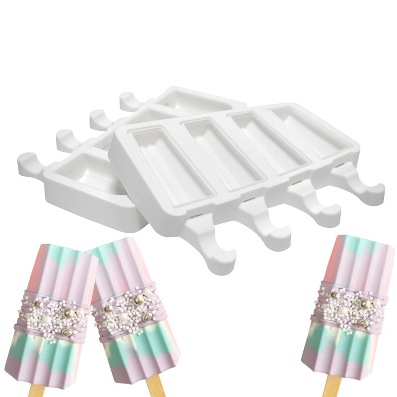 6 typov letných foriem na zmrzlinu, silikónových foriem na šišky, foriem na nanuky, DIY mrazničky, nástrojov na výrobu želé, misky na ľadové kocky s 50 drevenými tyčinkami.