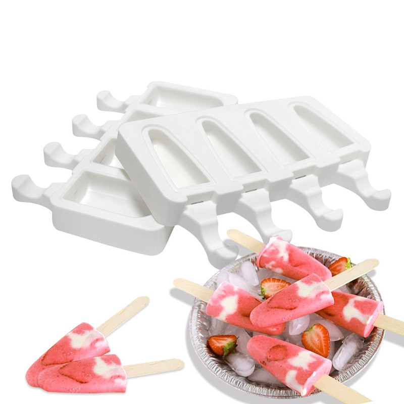 6 typov letných foriem na zmrzlinu, silikónových foriem na šišky, foriem na nanuky, DIY mrazničky, nástrojov na výrobu želé, misky na ľadové kocky s 50 drevenými tyčinkami.