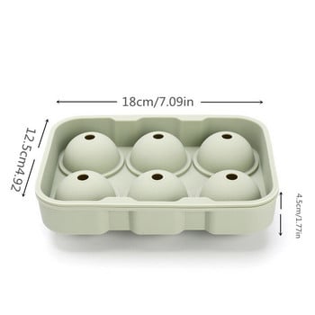 Голям размер 6 Cell Ice Ball Mold Силиконова форма за ледени кубчета Whiskey Ice Ball Maker 6 Silicone Molds Maker For Party Bar ледена форма