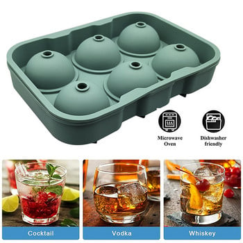 Голям размер 6 Cell Ice Ball Mold Силиконова форма за ледени кубчета Whiskey Ice Ball Maker 6 Silicone Molds Maker For Party Bar ледена форма