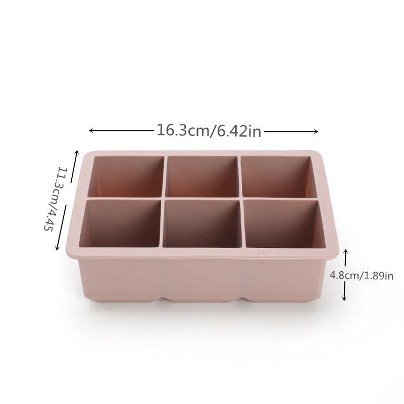 Veľká veľkosť 6-komorovej formy na ľadové gule, silikónové tácky na ľadové kocky, výrobník ľadových guličiek na whisky, 6 silikónových foriem na výrobu ľadu na párty bar