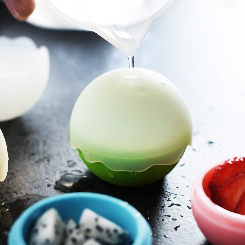 Priemer 6,5 cm Kreatívna silikónová okrúhla guľôčka na výrobu kociek ľadu Forma na púštne gule Forma na ľad, koktailový bar, párty, kuchynské náradie