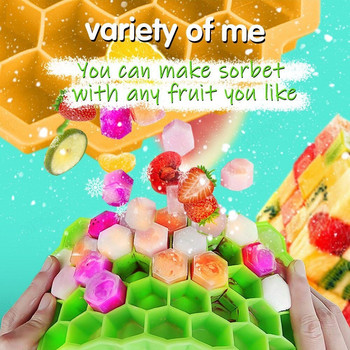 Creative Honeycomb силиконова машина за ледени кубчета Тавички за форми за ледени кубчета Уиски Коктейл Подвижна силиконова форма за кубчета лед Кухненски джаджи