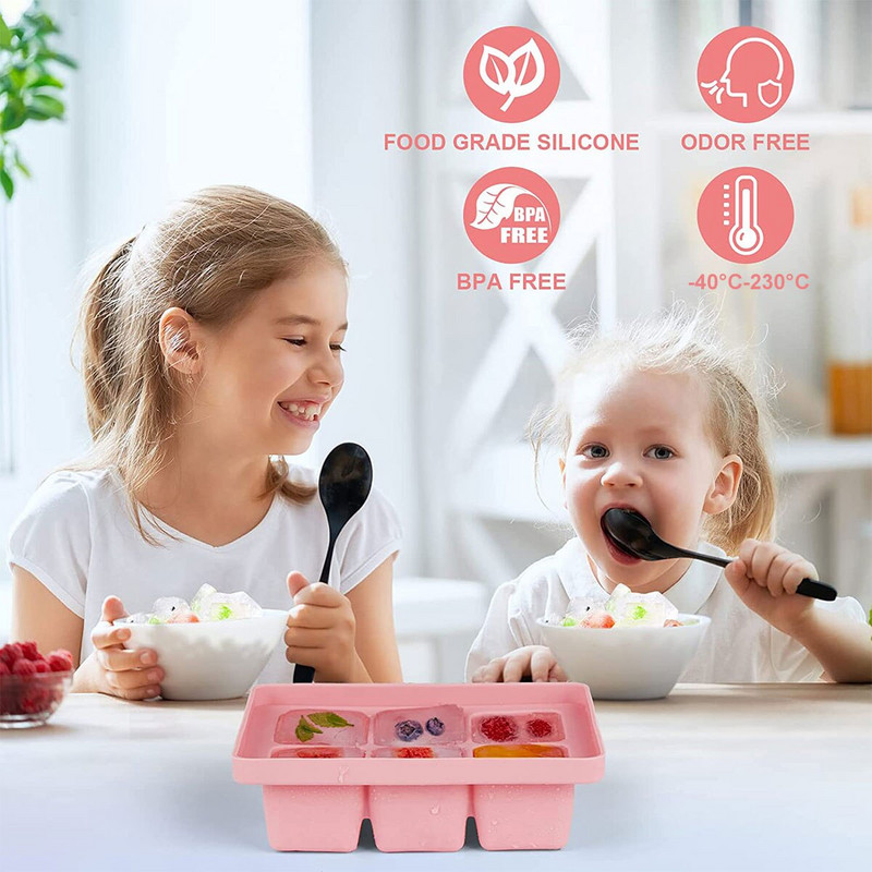 3 ks misky na ľadové kocky, opakovane použiteľné silikónové formy na ľadové kocky, bez BPA, výrobník ľadu s odnímateľnými viečkami, kuchynské náradie, príslušenstvo, forma na ľad