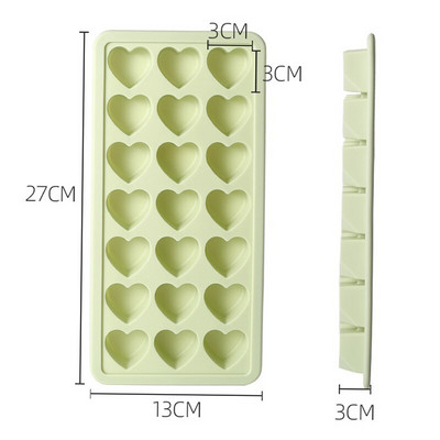 21 mriežok, silikónová forma v tvare srdca, miska na ľad, silikónová forma na čokoládu, domáca ľadová plastová krabička na ľad, sušienky, pečenie, dekorácia torty