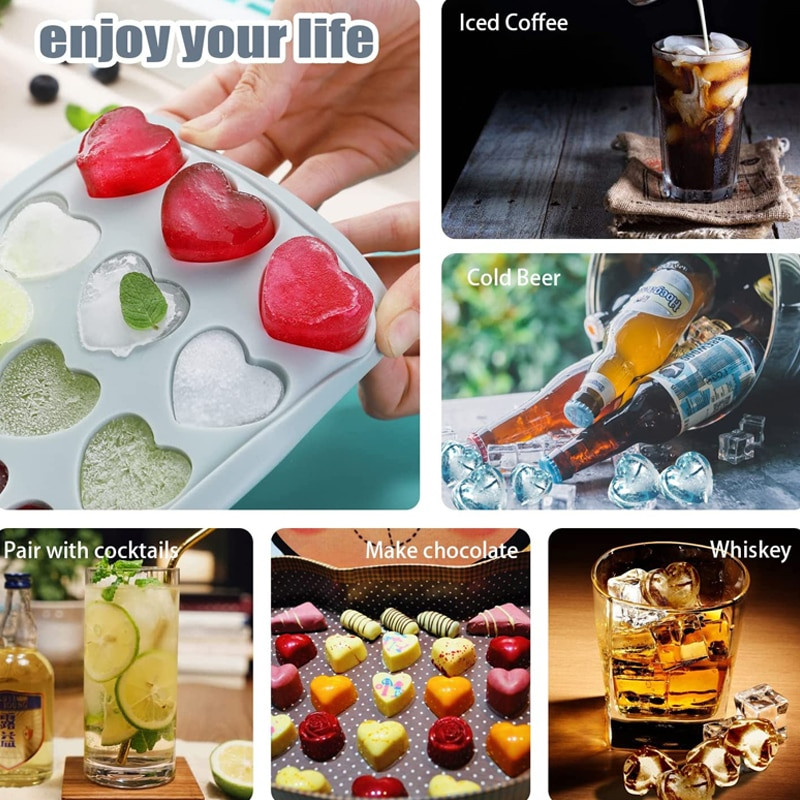 21 mriežok, silikónová forma v tvare srdca, miska na ľad, silikónová forma na čokoládu, domáca ľadová plastová krabička na ľad, sušienky, pečenie, dekorácia torty