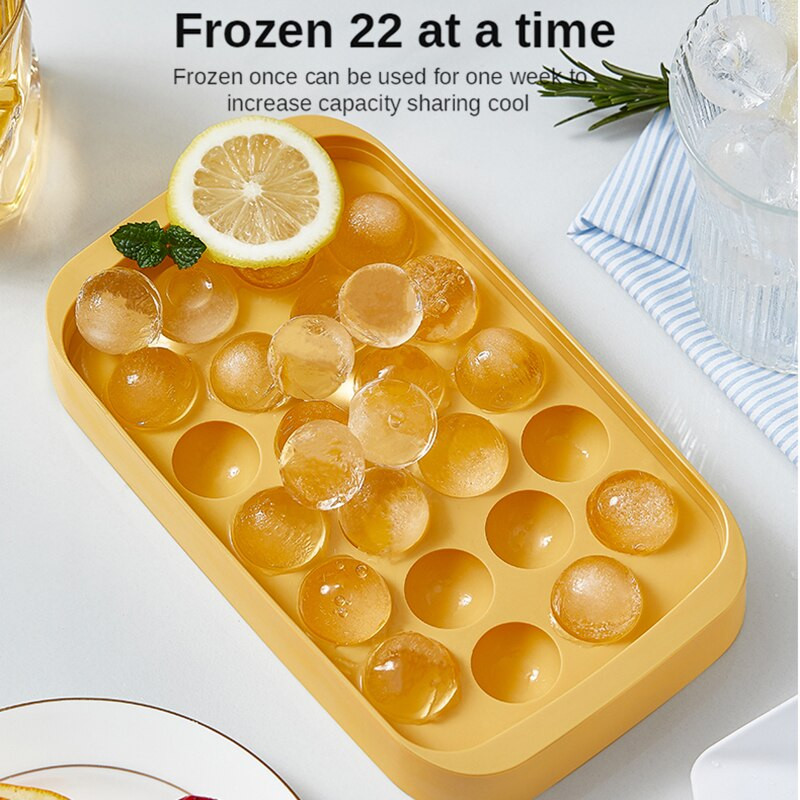 Nádoba na ľadové kocky s vekom, silikónové dno, box na ľad, letné chladné nápoje, kuchynské barové a párty náradie, príslušenstvo
