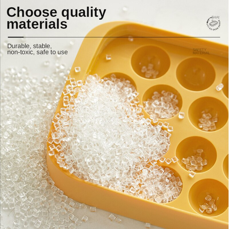 Nádoba na ľadové kocky s vekom, silikónové dno, box na ľad, letné chladné nápoje, kuchynské barové a párty náradie, príslušenstvo