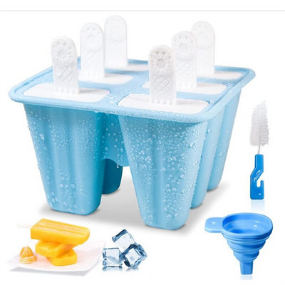 Kreatívna silikónová sada foriem na zmrzlinu, opakovane použiteľná DIY forma na nanuk 4/6/10/12 mriežok, krabica na zmrzlinu, kuchynské príslušenstvo