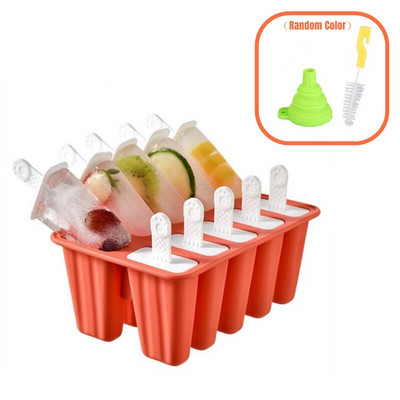 Kreatívna silikónová sada foriem na zmrzlinu, opakovane použiteľná DIY forma na nanuk 4/6/10/12 mriežok, krabica na zmrzlinu, kuchynské príslušenstvo