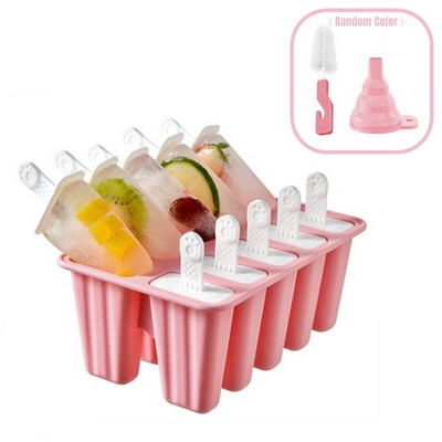 Kreatívna silikónová sada foriem na zmrzlinu, opakovane použiteľná DIY forma na nanuk 4/6/10/12 mriežok, krabica na zmrzlinu, kuchynské príslušenstvo