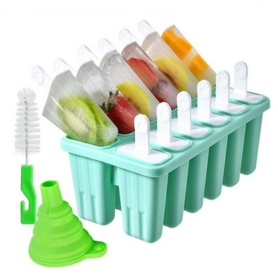 Kreatívna silikónová sada foriem na zmrzlinu, opakovane použiteľná DIY forma na nanuk 4/6/10/12 mriežok, krabica na zmrzlinu, kuchynské príslušenstvo