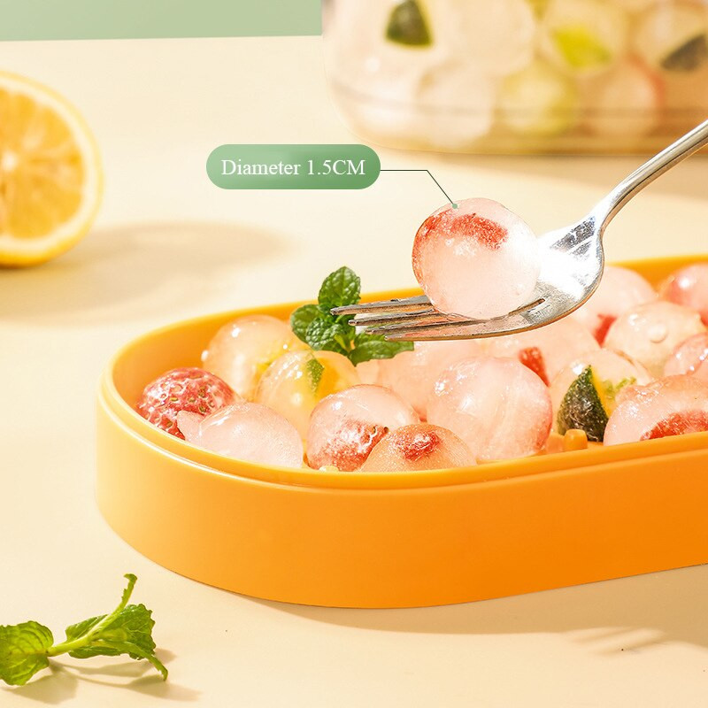 Nový okrúhly výrobník ľadu pre domácnosť s úložným boxom, silikónová miska na ľad, lopatka na ľad, potravinárska mriežka na výrobu ľadu, forma na výrobu kuchynského gadgetu