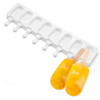 UPORS 4/8 кухина Popsicle силиконови форми за многократна употреба Силиконови форми за сладолед за храна Без BPA Тави за сладолед Направи си сам Кухненски инструменти