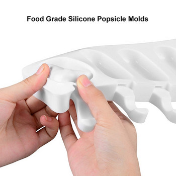 UPORS 4/8 кухина Popsicle силиконови форми за многократна употреба Силиконови форми за сладолед за храна Без BPA Тави за сладолед Направи си сам Кухненски инструменти
