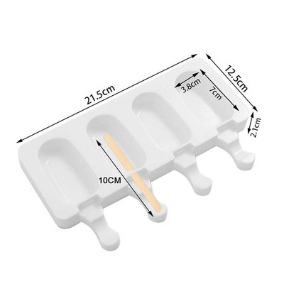 UPORS 4/8 Cavity Popsicle silikoninės formelės Daugkartinio naudojimo maistinės silikoninės ledų formelės BPA nemokamos ledų padėklai „pasidaryk pats“ virtuvės įrankiai