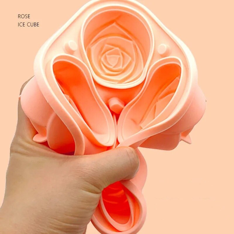 2/3 ks silikónové formy na ľad s viečkom, tvar kvetu ruže, opakovane použiteľná miska na ľad, kuchynské príslušenstvo, výrobník ľadu, forma na zmrzlinu