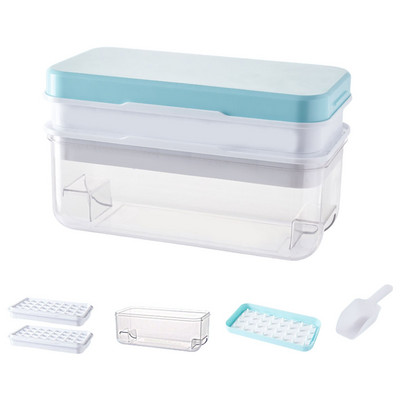 Forma na ľadové kocky s rýchlym odnímaním, formy na ľadové kocky s úložným boxom, krabica na formy na ľad pre koktailový whisky bar, kuchynské náradie a príslušenstvo