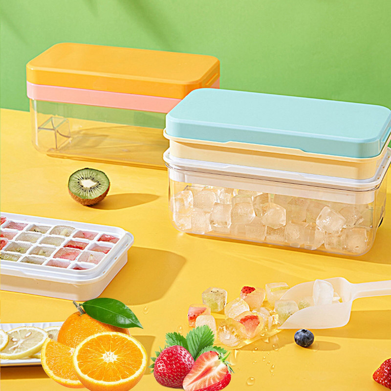 Forma na ľadové kocky s rýchlym odnímaním, formy na ľadové kocky s úložným boxom, krabica na formy na ľad pre koktailový whisky bar, kuchynské náradie a príslušenstvo