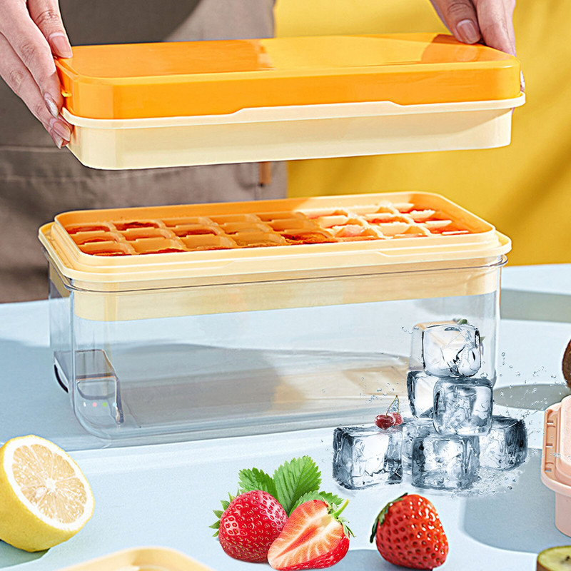 Forma na ľadové kocky s rýchlym odnímaním, formy na ľadové kocky s úložným boxom, krabica na formy na ľad pre koktailový whisky bar, kuchynské náradie a príslušenstvo