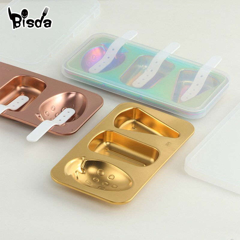 1/3 ks nerezová oceľová forma na zmrzlinu, opakovane použiteľné formy na nanuky, DIY domáce roztomilé mrazničky, ovocná šťava, ľad, forma na nanuky, podnos na ľad